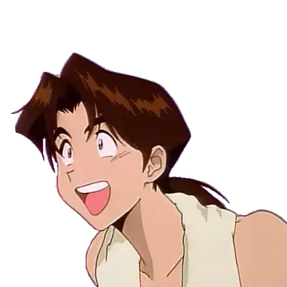😀 anime, cartoon, smiling, happy, brown hair telegram sticker