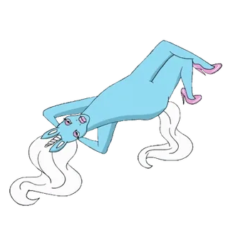 🦄 unicorn, biru, kuda, kartun, hewan, makhluk mitos, fantasi telegram sticker