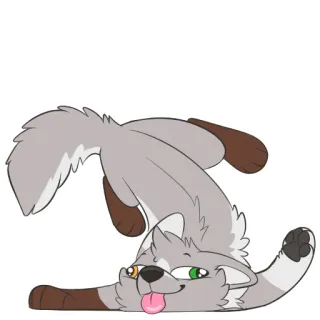 🙃 renard, animal, dessin animé, mignon, joueur, poilu telegram sticker