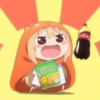 🍊 anime, cartoon, snack, soda, chips telegram sticker