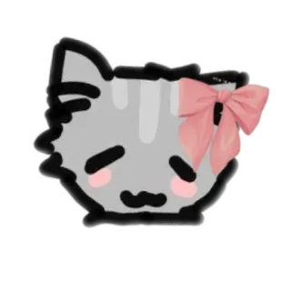 🤘 cat, cute, cartoon, animal, kitten, kawaii, bow telegram sticker