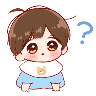 💞 bebé, niño/niña, lindo/a, pregunta whatsapp sticker