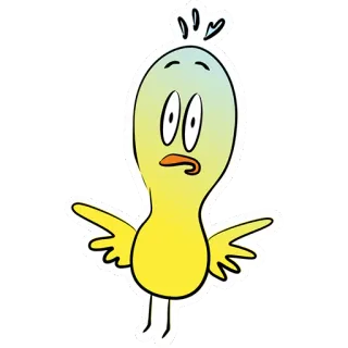 😱 bird, cartoon, yellow, character, animal telegram sticker