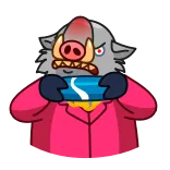 😡 кабан, животное, мультфильм, стикер whatsapp sticker