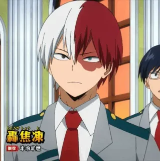 🥢 Shoto Todoroki My Hero Academia 轟焦凍
個性：半冷半燃 Anime, Manga, Bohater, Supermoc, Uczeń telegram sticker