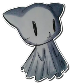 👻 猫, 幽灵, 可爱, 可怕, 动物, 万圣节 telegram sticker