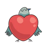 ❤️ Taube, Vogel, Liebe, Herz, süß, Valentinstag telegram sticker