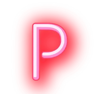 ▪ P Буква P, Алфавит, Красный, Неон telegram sticker