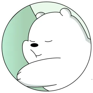 💤 Ice Bear We Bare Bears Desenho animado, Urso, Branco, Sonolento, Fofo, Animal telegram sticker