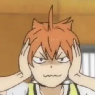 🙀 Hinata Shoyo Haikyuu anime, haikyuu, hinata shoyo, funny, expression, cartoon telegram sticker