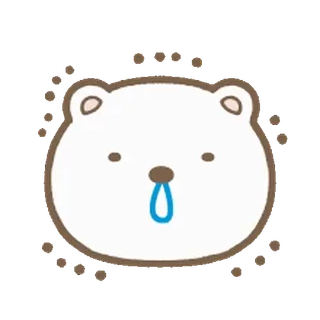 🍐 urso, fofo, desenho animado, animal, triste telegram sticker