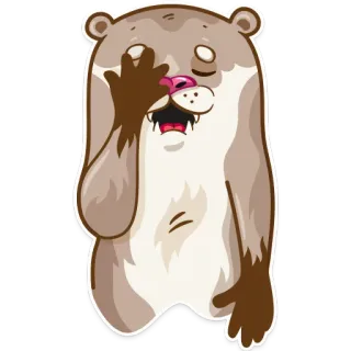 🤦‍♀️ rái cá, động vật, hoạt hình, mệt mỏi, facepalm telegram sticker