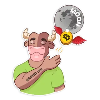 😏 MOON
@ADHD pill bull, moon, bitcoin, cryptocurrency, finance, investment, ADHD, pill telegram sticker
