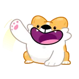 👋 Corgi, Hund, Tier, Cartoon, winkend, süß telegram sticker
