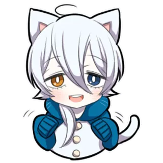 😇 anime, cat, chibi, kawaii, cute, character, manga telegram sticker