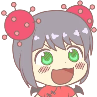 🦠 动漫, 女孩, 卡通, 可爱, 快乐, 漫画 telegram sticker