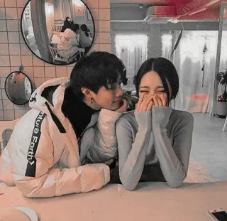 👀 couple, coréen, asiatique, amour, romance telegram sticker