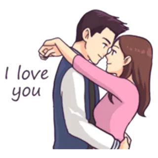 ☺️ I love you amore, coppia, romantico, affettuoso telegram sticker