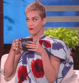 ✨ Katy Perry elle 名人, 女人, 茶, 肖像 whatsapp sticker