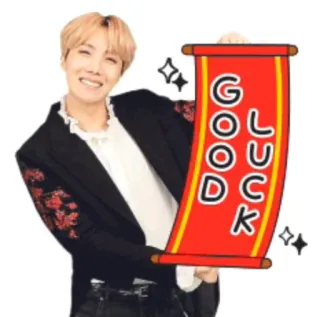 ✊ GOOD LUCK good luck, greeting, message, wishes, celebration telegram sticker