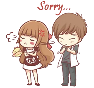 😒 Sorry... Entschuldigung, Cartoon, Beziehung, Vergebung telegram sticker