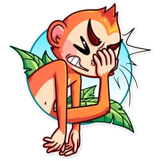 🤦 singe, dessin animé, en colère, frustré, expression, animal telegram sticker