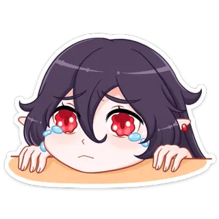 😭 anime, cartoon, crying, sad, sticker telegram sticker