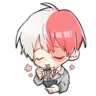 😋 Todoroki Shoto My Hero Academia Todoroki, My Hero Academia, anime, manga, food, noodles telegram sticker