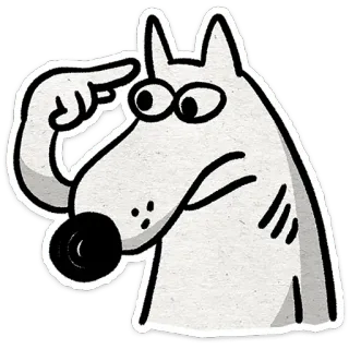 🙄 perro, pensando, dibujos animados, animal, idea, ilustración telegram sticker