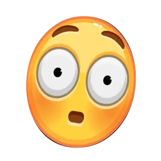 😳 Emoji, Schockiert, Überrascht, Gesicht, Gelb, Augen telegram sticker