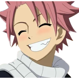 😊 Natsu Dragneel Fairy Tail Anime, Mangá, Fairy Tail, Natsu, Natsu Dragneel, sorrindo, feliz whatsapp sticker