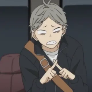 ⚫ Sugawara Koushi Haikyuu!! Аниме, Haikyuu, Сугавара, Коши, Смешной, Выражение telegram sticker