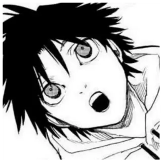 🗯 Anime, Manga, Junge, Schockiert, Augen, Gesicht, Charakter whatsapp sticker