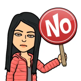 🙄 No não, rejeição, desenho animado, mulher, negativo telegram sticker