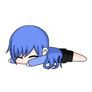 💤 Anime, Chibi, Kawaii, Dessin animé, Dormir, Allongé whatsapp sticker
