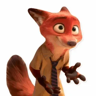 🦊 Nick Wilde Zootopia Fuchs, Cartoon, Animation, Tier, Charakter, Zoomania, Nick Wilde telegram sticker