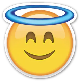 😇 emoji, smiley, aureola, angelo, carino, cartone animato telegram sticker