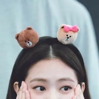 🤙 ободок, медведь, девушка, милый, корейский, айдол, дженни whatsapp sticker