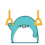 🚃 Blob, Kreskówka, Wiszący, Animowany, Słodki, Niebieski telegram sticker