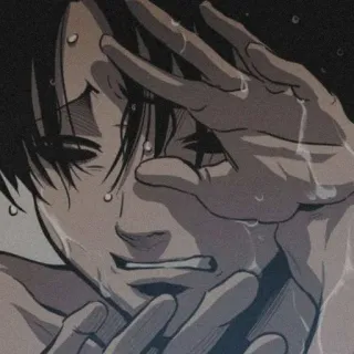 🦴 piangere, triste, arrabbiato, angosciato, emozione, acqua, anime, manga telegram sticker
