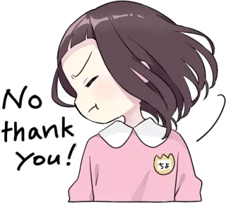😤 No thank you! Anime, Chica, No, gracias, Expresión, Lindo, Cuqui whatsapp sticker