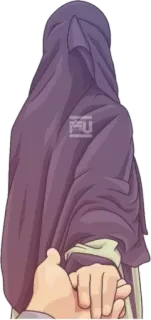 🤝 FU 女性, イスラム教徒, ヒジャブ, カップル, 手をつなぐ telegram sticker