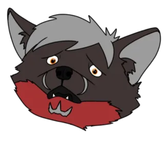 😱 Фурри, Волк, Мультфильм, Животное, Млекопитающее, Собака, Собачий telegram sticker