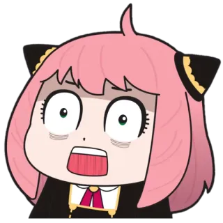 😨 Anya Forger Spy x Family Anya, Spy x Family, Anime, Cartoon, Süß, Schockiert, Meme telegram sticker