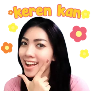 😋 keren kan Frau, Lächeln, glücklich, süß, Porträt, indonesisch telegram sticker