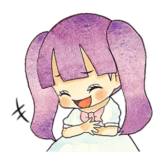 😂 cartoon, meisje, anime, glimlachend, schattig, illustratie telegram sticker
