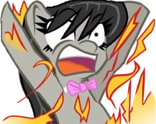 🔥 Pony, Feuer, Cartoon, Wut, Schock telegram sticker