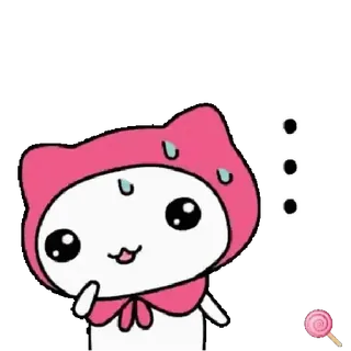 🐱 fofo, kawaii, rosa, desenho animado, personagem, doce telegram sticker