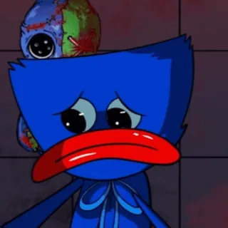 😞 Huggy Wuggy Poppy Playtime Huggy Wuggy, Poppy Playtime, horreur, monstre, triste, gore telegram sticker