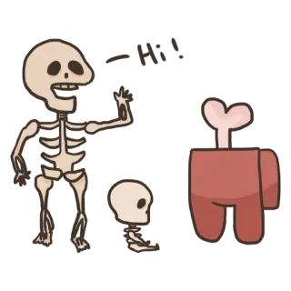👋 Among Us Among Us, jeu, squelette, imposteur, mort whatsapp sticker